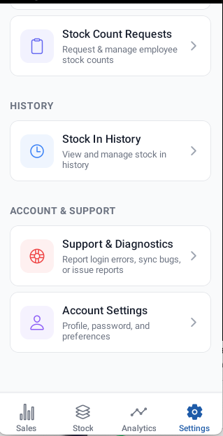 Support Diagnostics
