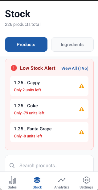 Stock List View
